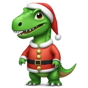 Dinosaur in Santa suit sticker