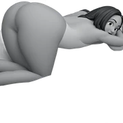 monochrome girl on bed sticker