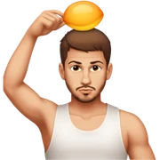 male, wearing a white tank top, brown short hair sticker