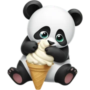 Panda eating ice cream sticker