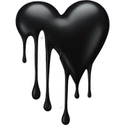 Black dripping heart sticker