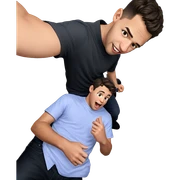 boys having fun together sticker