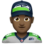 Andy Dooley wearing Seahawks jersey sticker