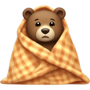 bear cozy in blanket sticker