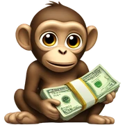 Monkey with money sticker