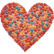 colored heart sticker