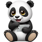 panda with iphone sticker