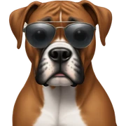 Boxer with sunglasses sticker