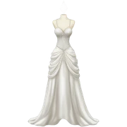 Hyper Realistic ornate 
Minimalistic diamonds and pearls Wedding dress displays sticker
