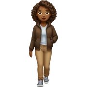 brown girl walking sticker
