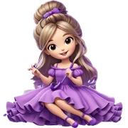 smiling girl in purple dress sticker