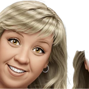 smiling girl with blonde hair sticker