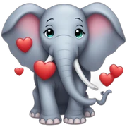 Elephant with a heart sticker