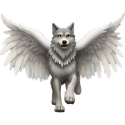 wolf with wings iphone sticker