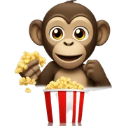 Monkey eating popcorn sticker