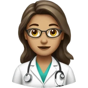 Female brown long hair Doctor sticker