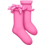 pink socks with ribbon sticker