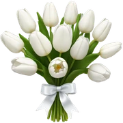 white tulip bouquet  sticker
