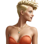 blonde girl with jewelry sticker