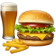 burger and beer sticker