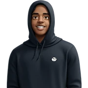 smiling boy in black hoodie sticker