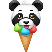 Panda eating ice cream sticker