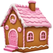 a pink gingerbread house sticker