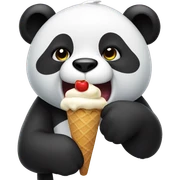 Panda eating ice cream sticker
