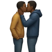two men kissing sticker