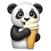 Panda eating ice cream sticker
