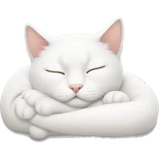 white cat sleeping sticker