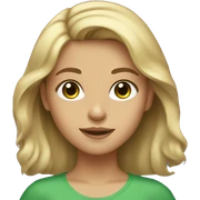 girl with brown and blonde hair and green eyes sticker