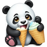 Panda eating ice cream sticker