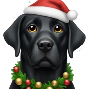 Black Labrador Christmas  sticker