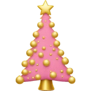 Pink and gold Christmas tree sticker