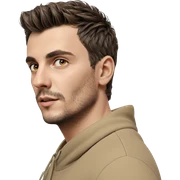 realistic portrait of bearded boy sticker