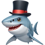 Shark with a top hat sticker