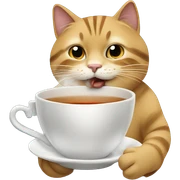 Cat trinking a cup of tea sticker