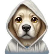 Dog wearing a hoodie sticker