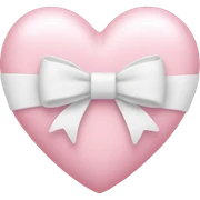 Pastel pink heart with white bow sticker