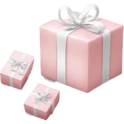Light pink Christmas gifts under a white Christmas tree  sticker