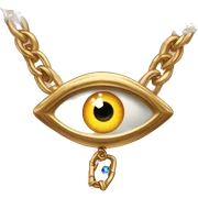 Golden chain link necklace with a magical eye pendant sticker