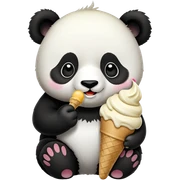 Panda eating ice cream sticker