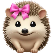 hedgehog with a pink bow sticker