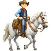 cowboy on white horse whith bags sticker