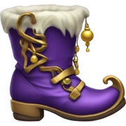 Realistic isolated royal purple elf boots with bells. sticker