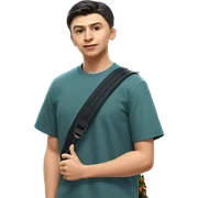 boy in outdoor garden setting sticker