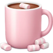 Light Pink mug of hot chocolate with marshmallows  sticker