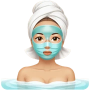 Lady with face mask spa beauty full face relaxing sticker