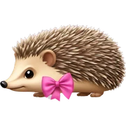 hedgehog with a pink bow sticker